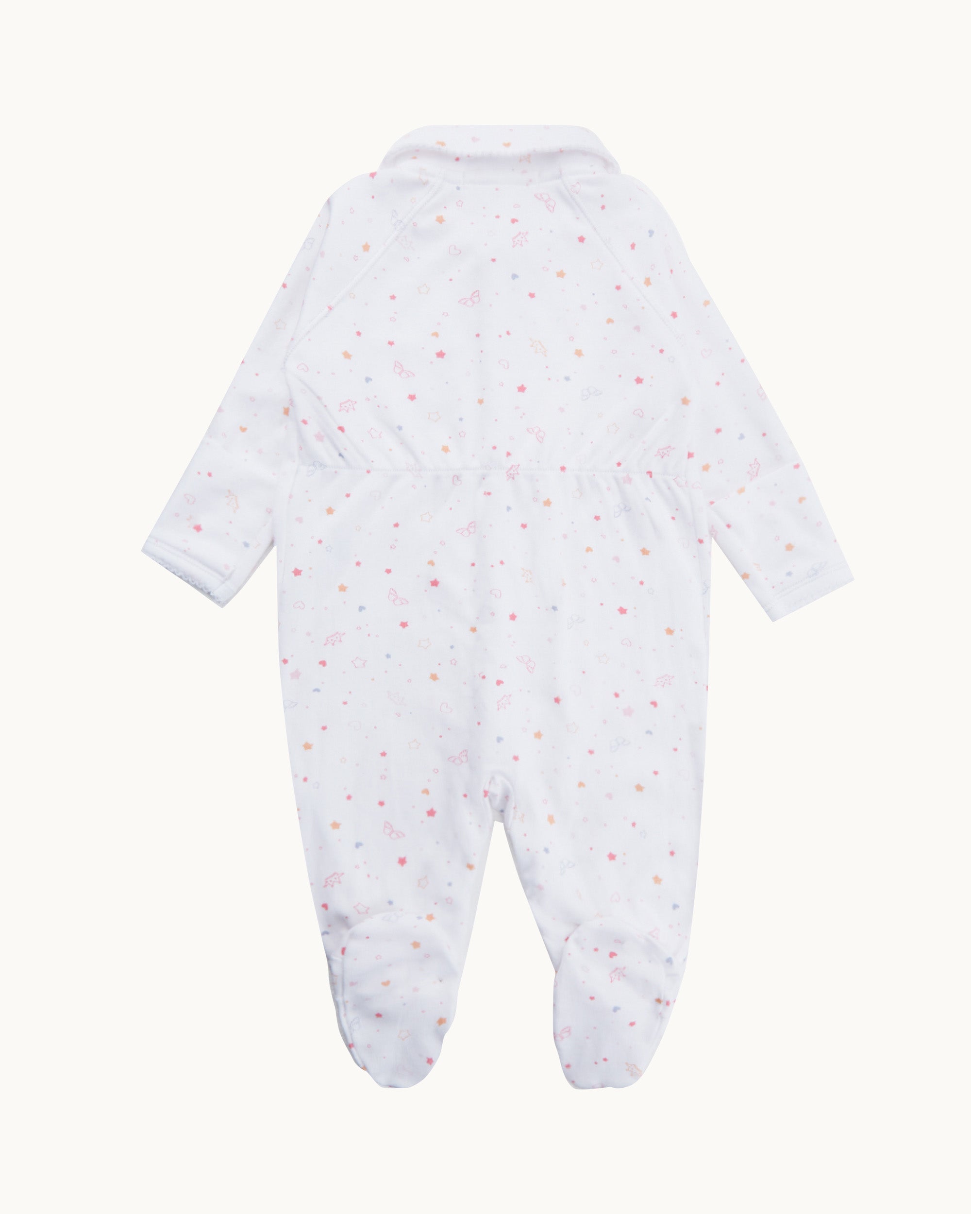 Star & Crown Sleepsuit With Mittens in Pink