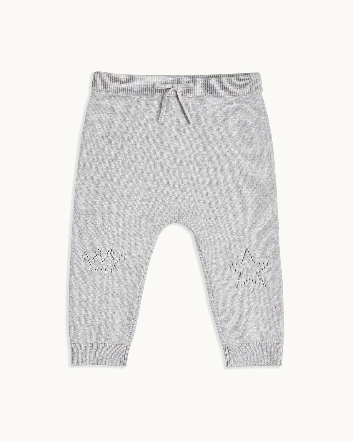 Pointelle Star Crawler Set in Grey