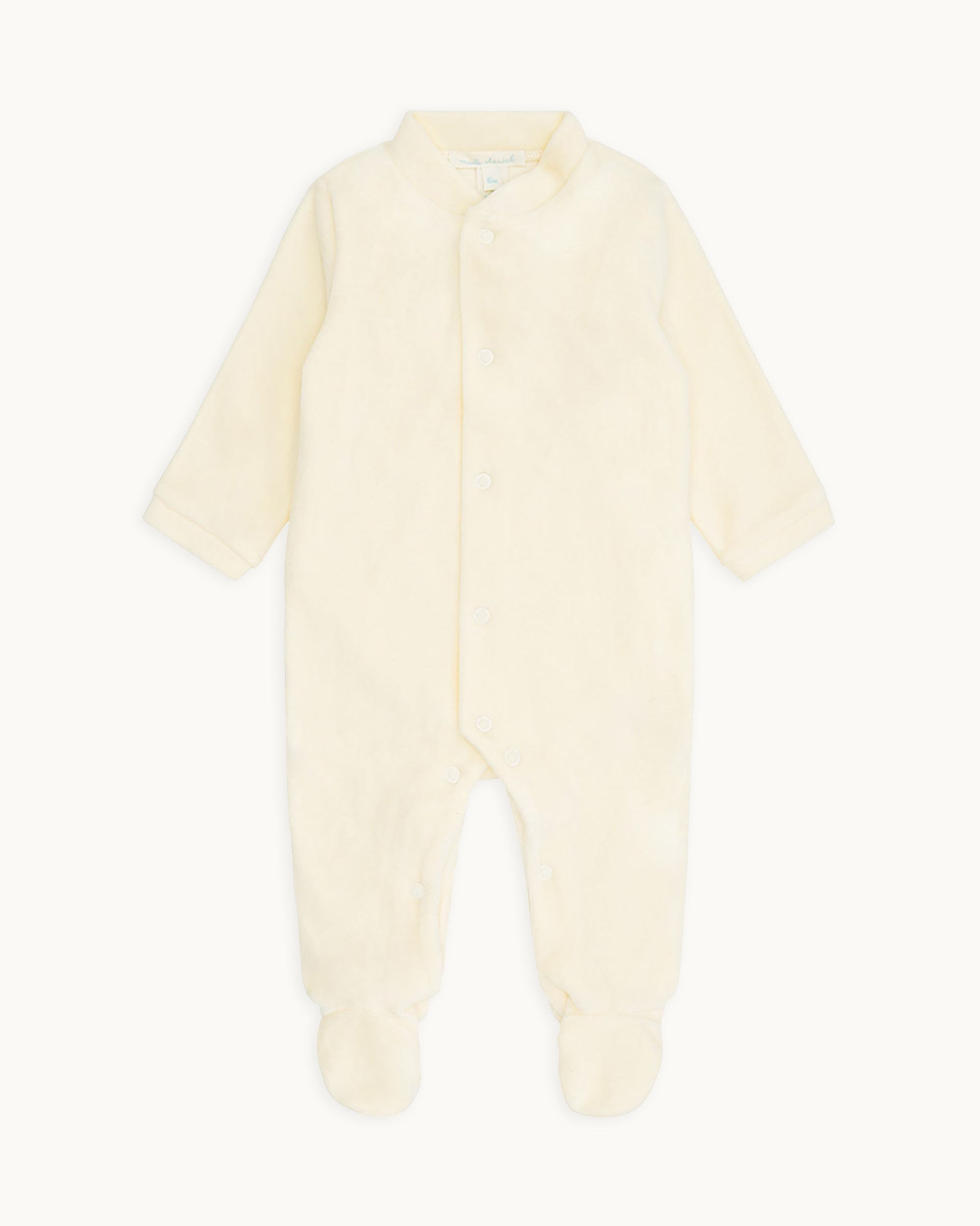 Velour Angel Wing Sleepsuit in Gold & Cream