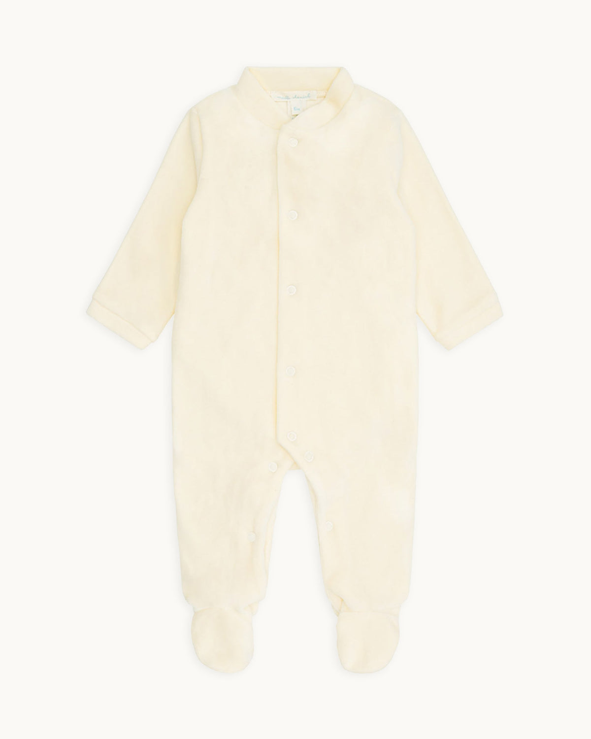 Velour Angel Wing Sleepsuit in Gold & Cream