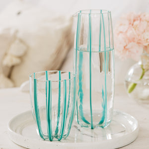 Nuovo Stripe Teal Pitcher