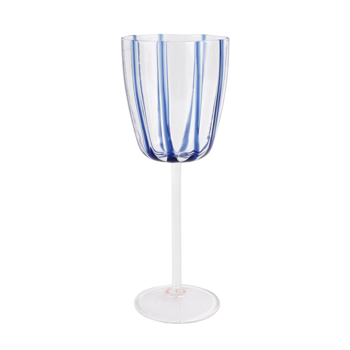 Nuovo Stripe Blue Wine Glass