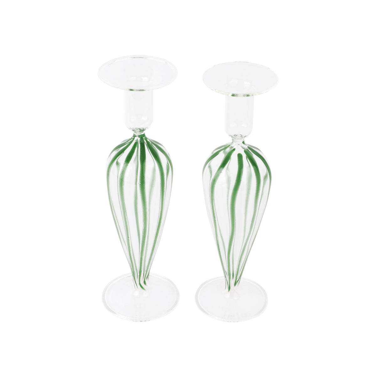 Nuovo Stripe Candlesticks, Set of 2