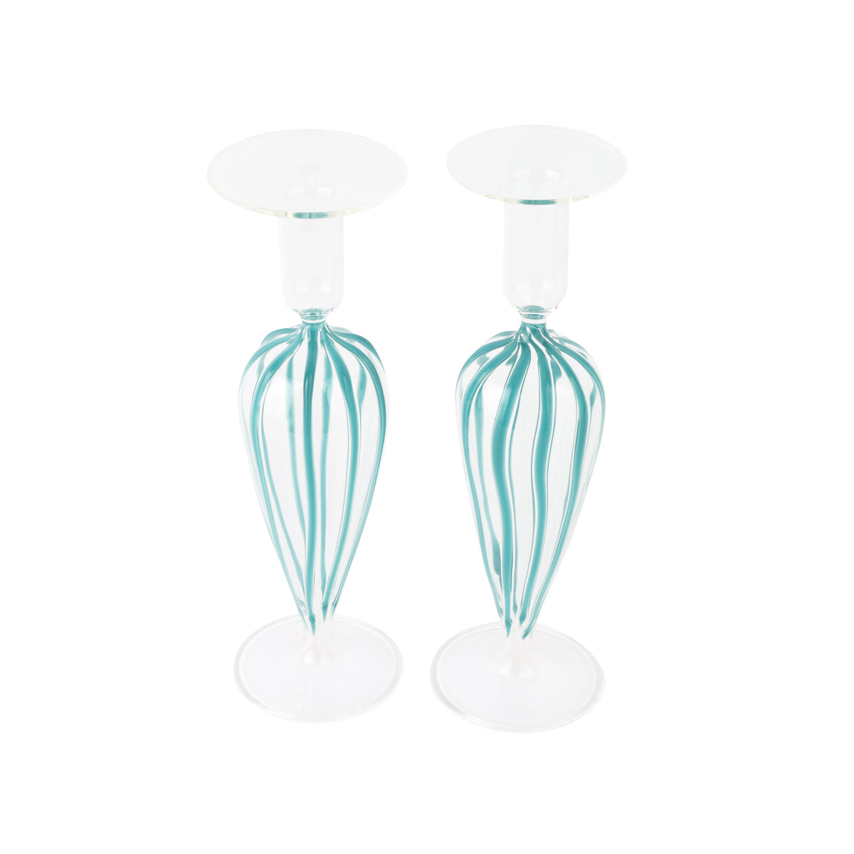 Nuovo Stripe Candlesticks, Set of 2