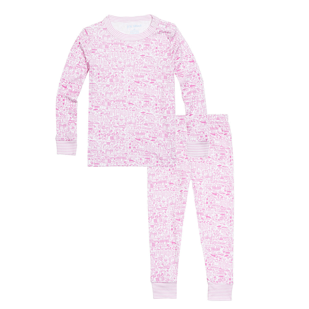 Joy Street Nantucket Printed Pajama Set, Pink