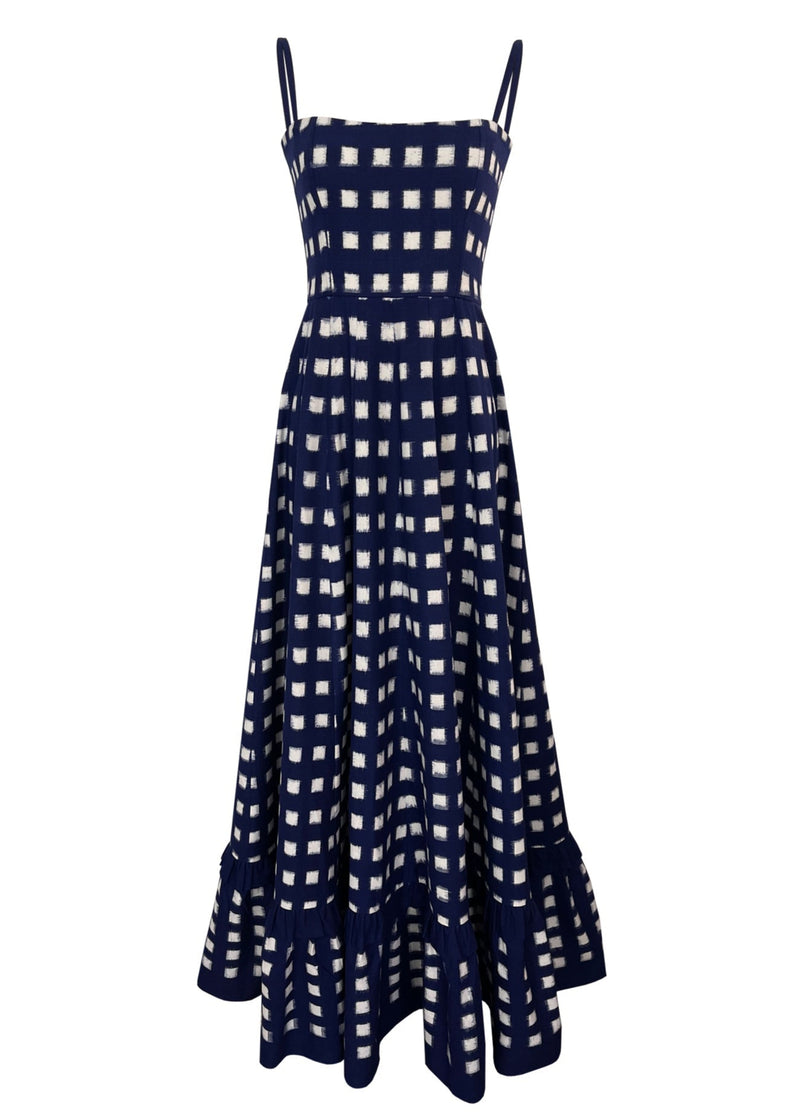 Navy Blue Checkmate Dress