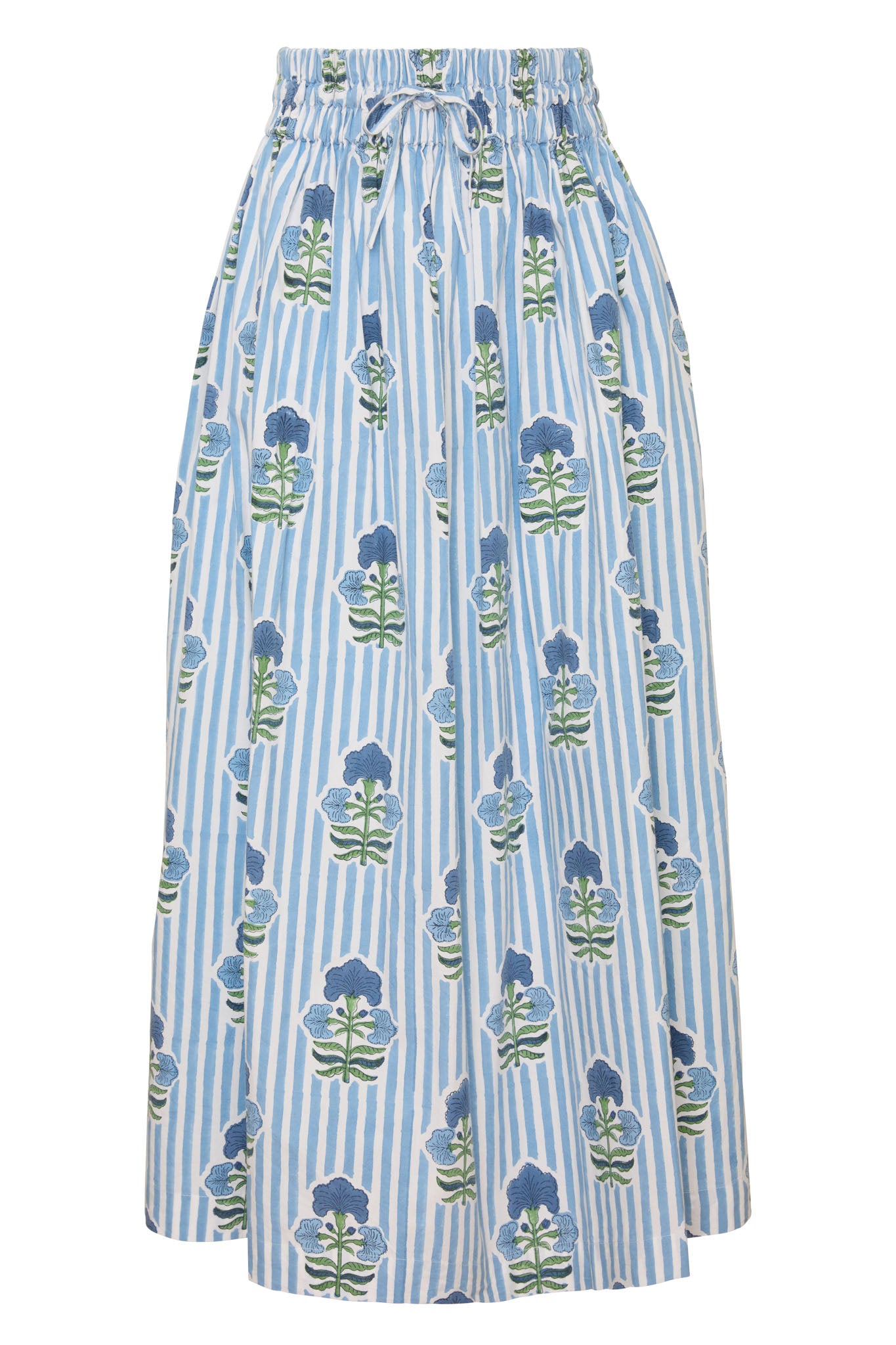 Newport Skirt in Blue & Green Flower