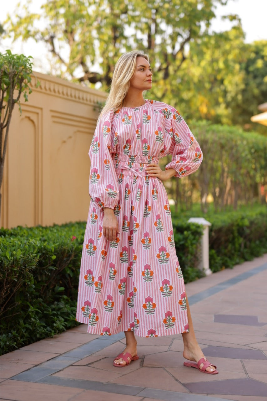 Newport Top in Pink & Orange Flower
