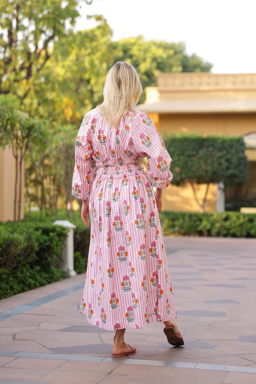 Newport Top in Pink & Orange Flower