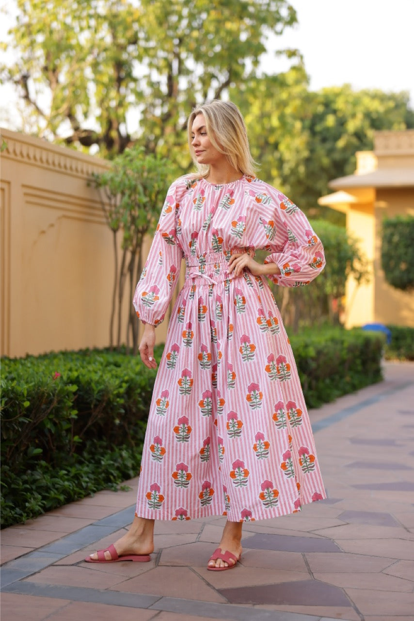 Newport Skirt in Pink & Orange Flower