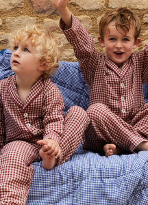 Nico Boys Pajama in Rust Gingham