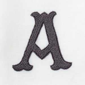 Monogram Nouveau Hand Towel in Gray on White