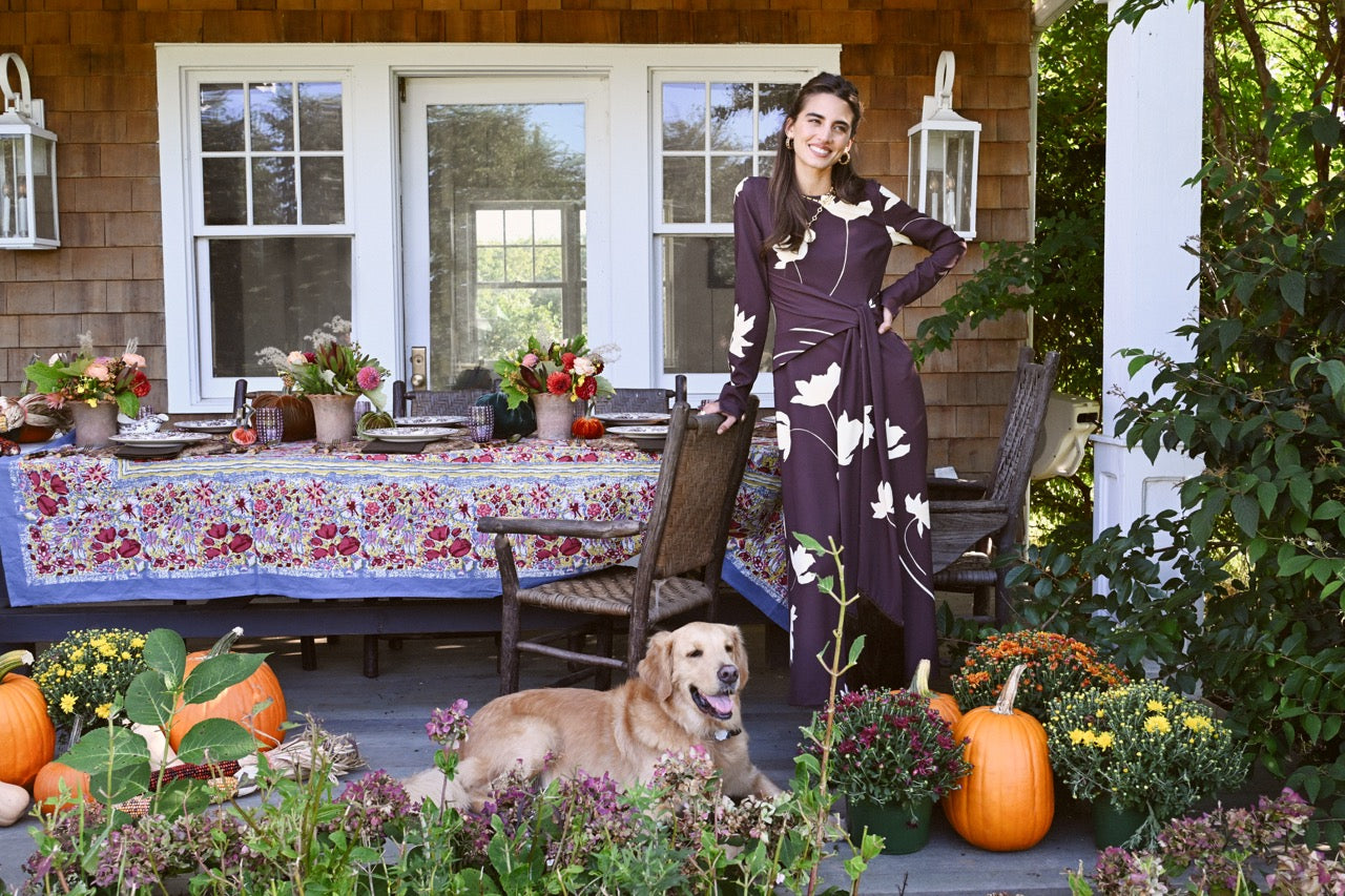 French Tablecloth Jardin Red & Grey