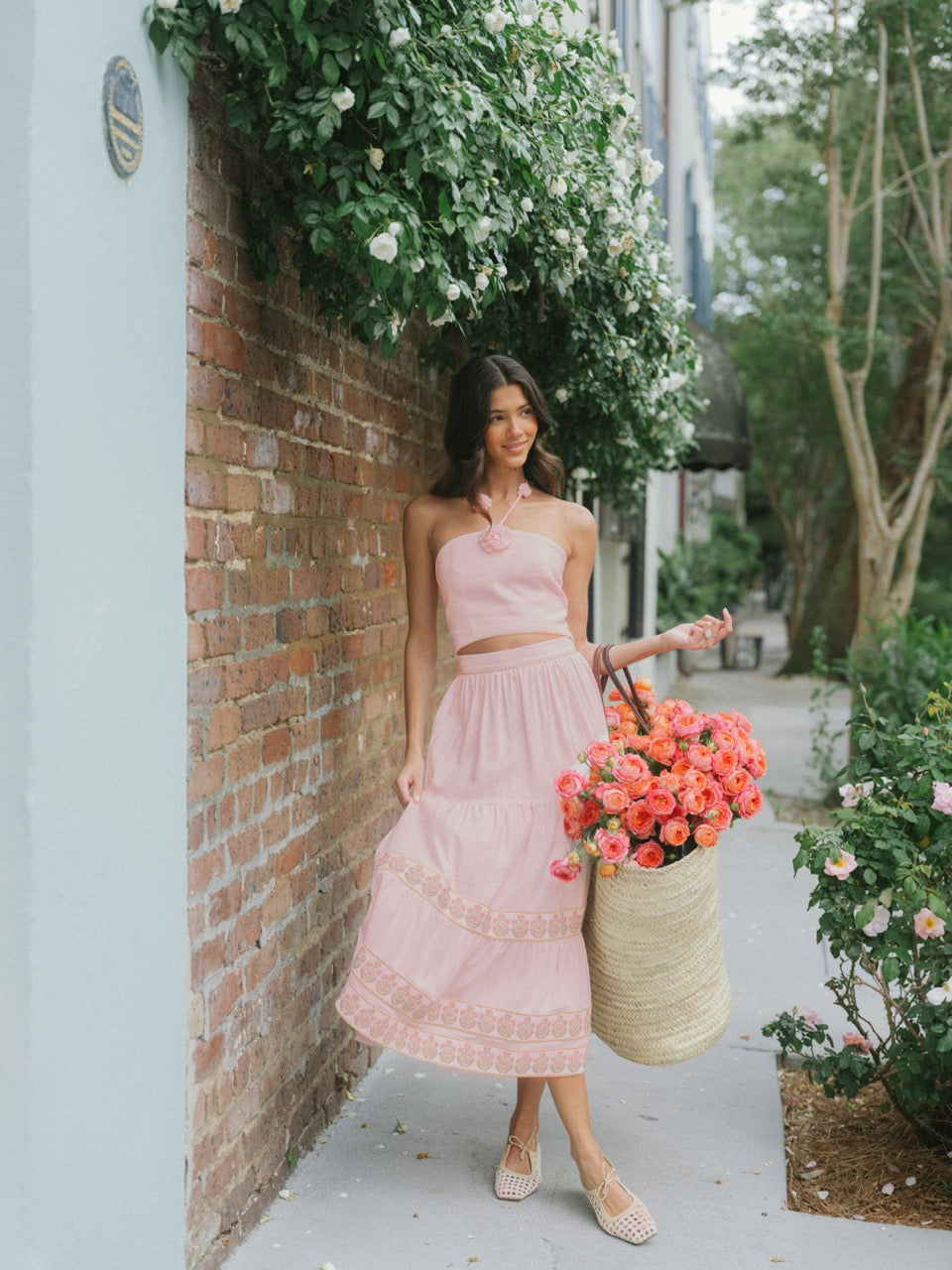 Parya Ruffle Skirt in Pink