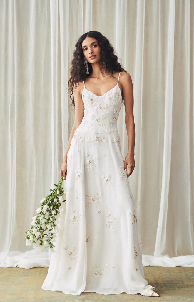 Liv Gown in Ivory with Wildflower Clusters