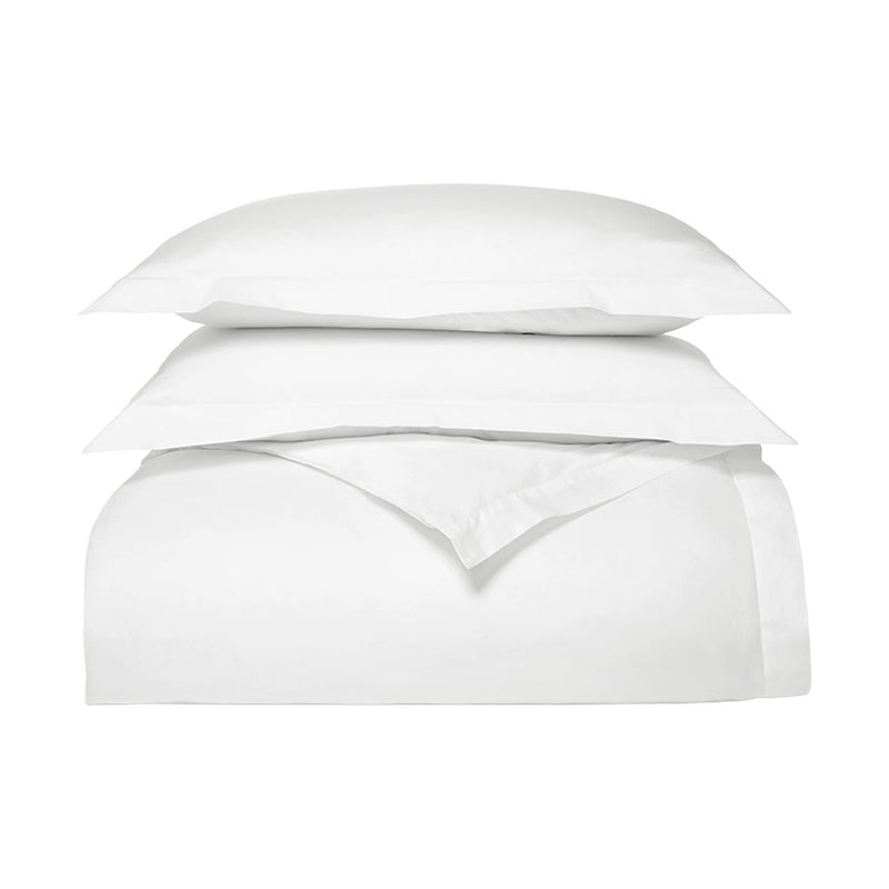 Signature Hemmed Duvet Set in White