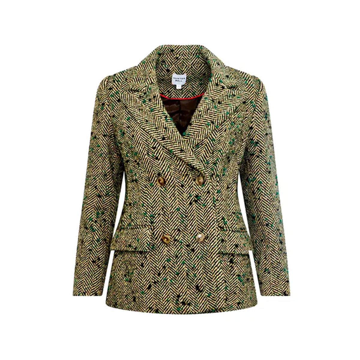 Huntley Half Coat in Mixed Herringbone