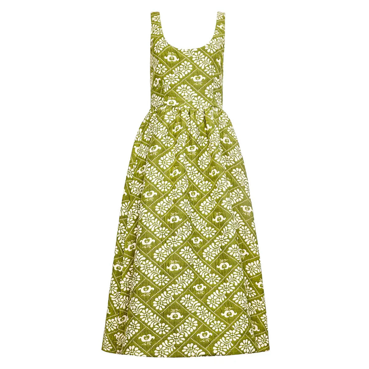 Maddy Dress in Legacy Jacquard Olive