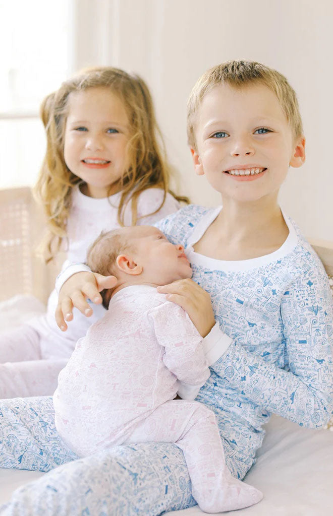 Houston Two Piece Kids Pajamas in Houston Cowgirl Pink