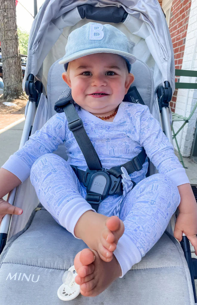 Hamptons Two Piece Kids Pajamas in Day Blue