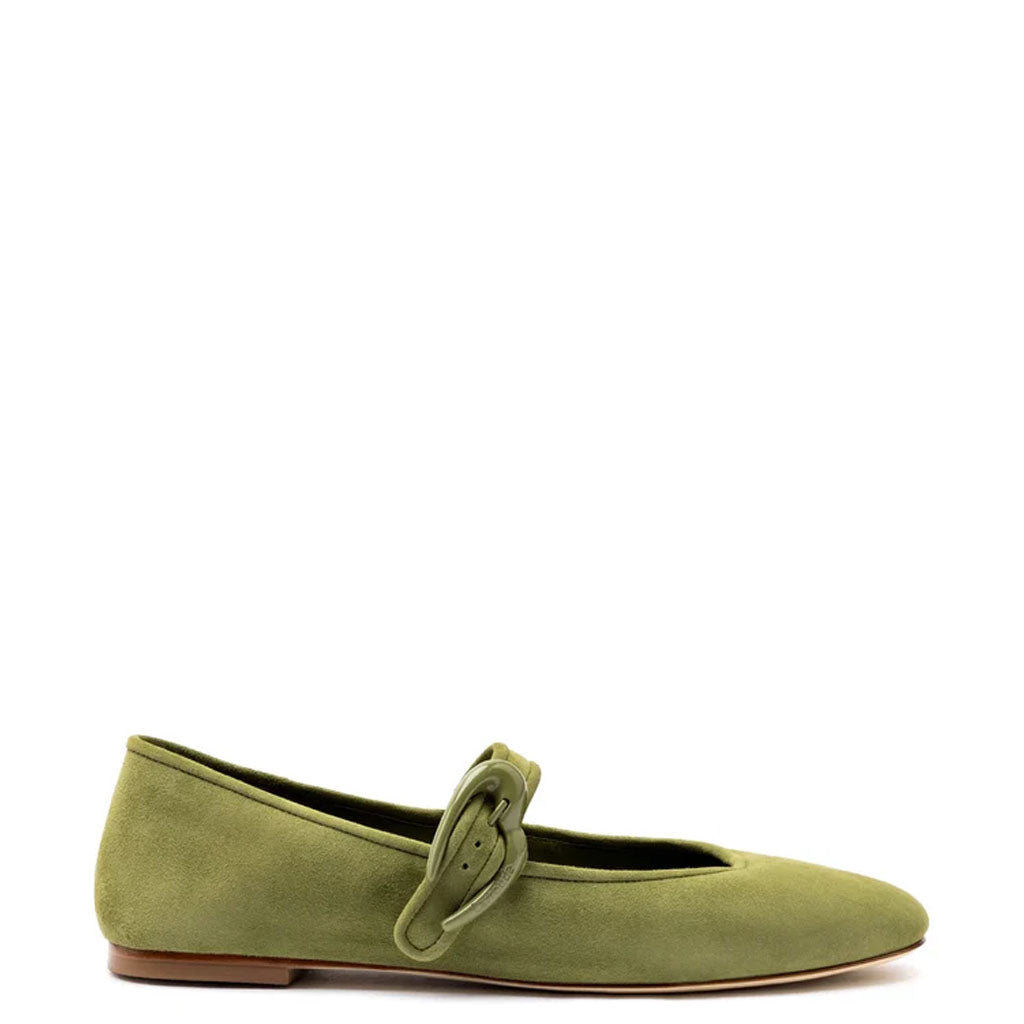 Verona Ballet Flat in Seaweed Suede