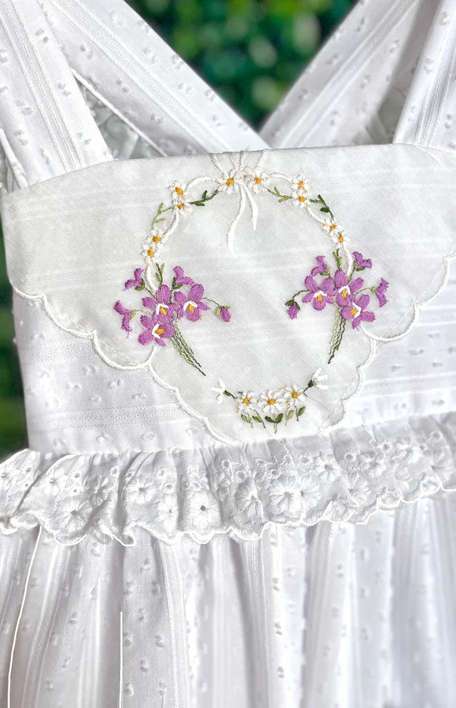 Heirloom Handkerchief Dress in Lavender Floral Wreath, 4T