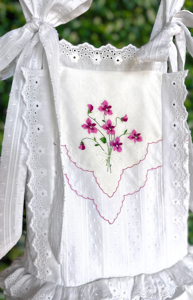 Heirloom Handkerchief Drop-Waist Dress in Magenta Floral Bouquet, 2T