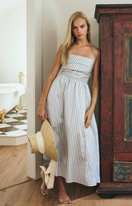 Clementine Dress in Blue Gingham