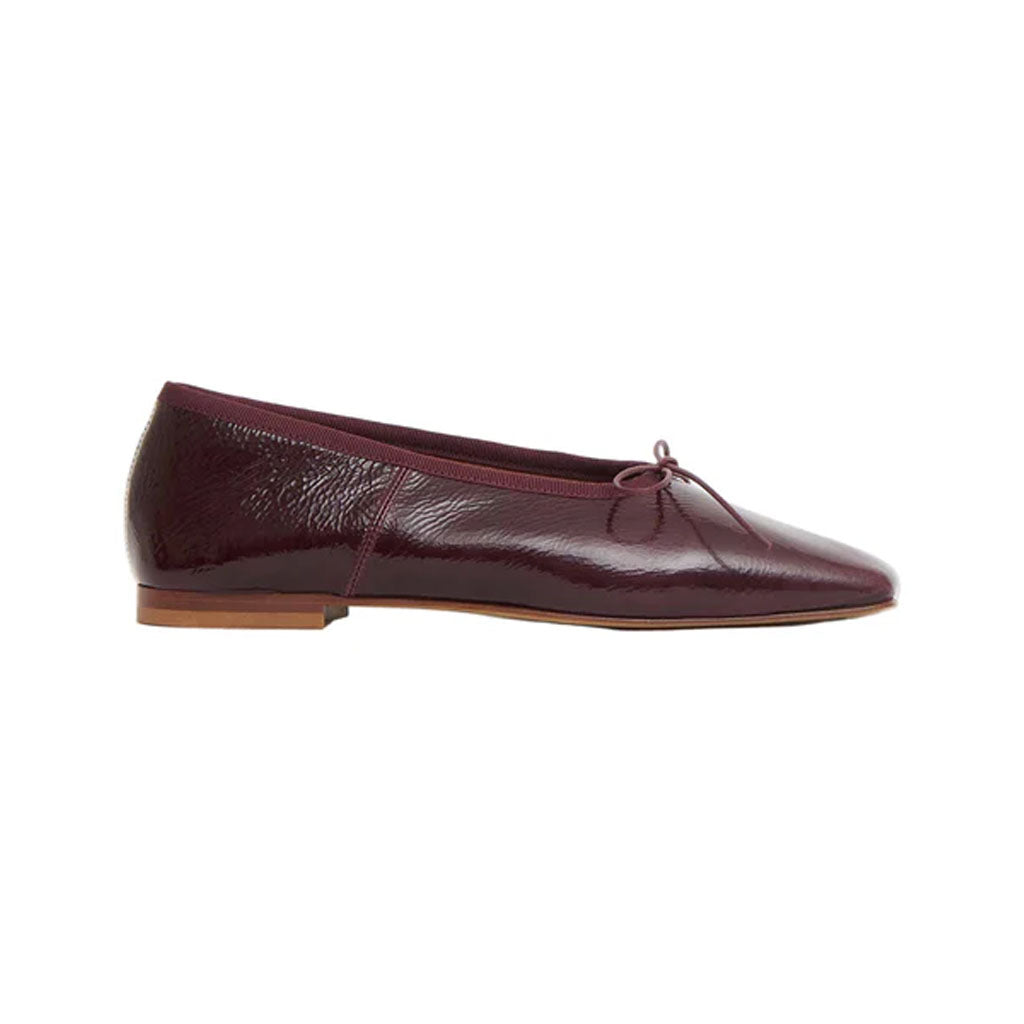 Square Toe Ballerina in Dark Oxblood