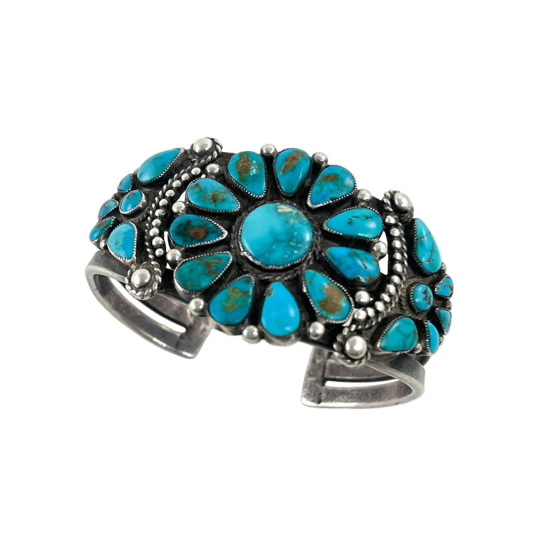 Vintage Blue Gem Cluster Bracelet