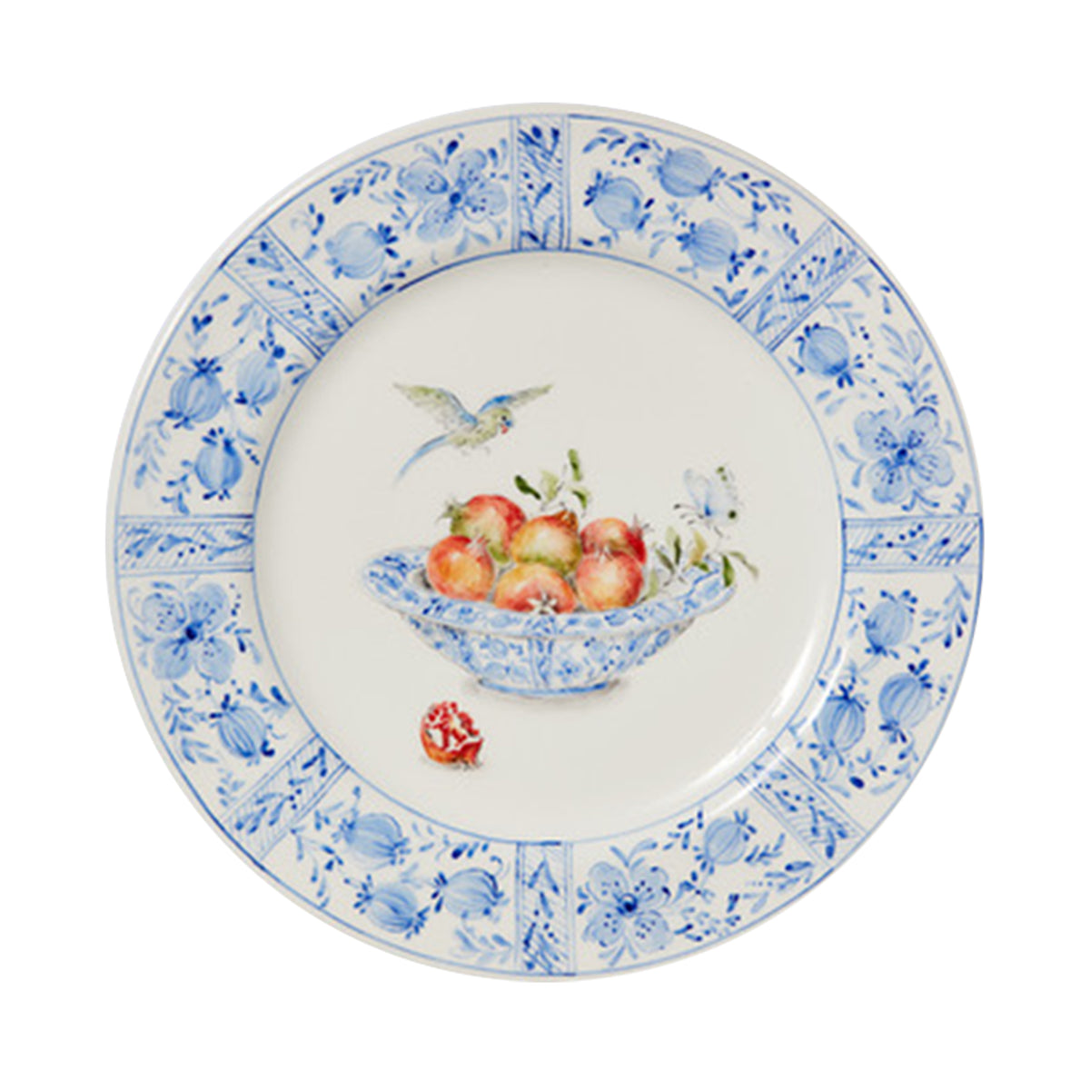 Delft Plates in Pomegranates, Set of 4