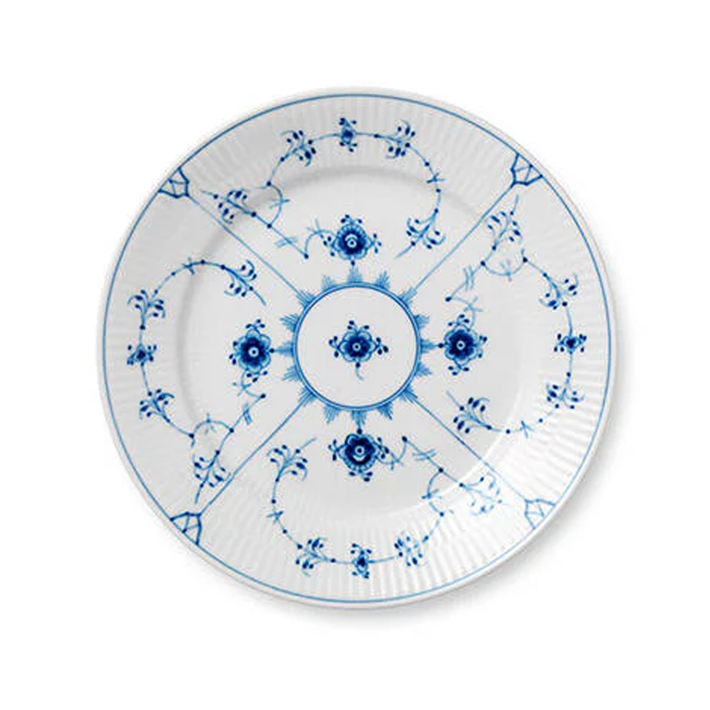 Blue Fluted Plain Salad Plate 8.75"