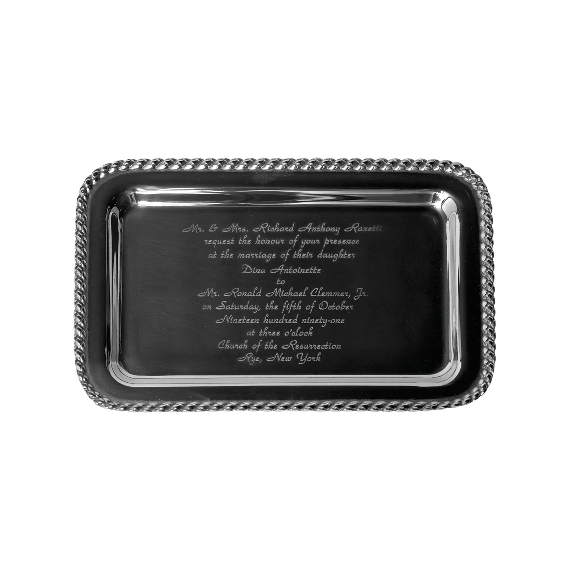 Masthead Tray with Wedding Invitation