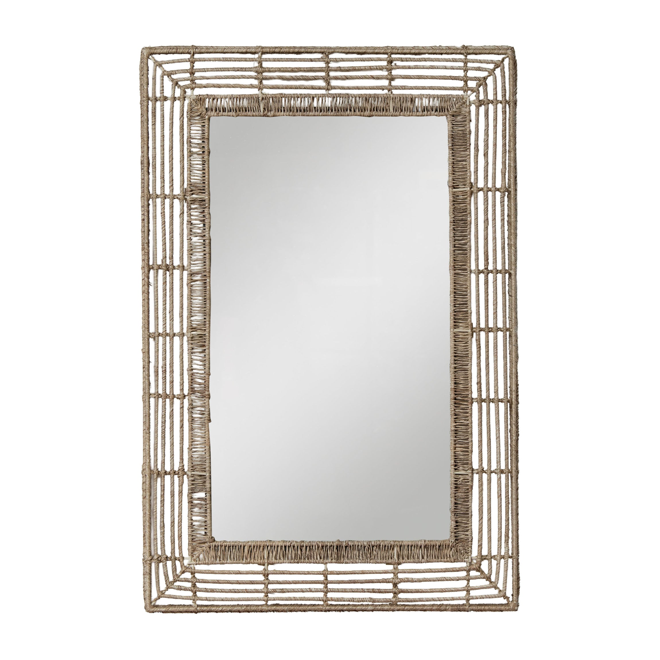 Beehive Jute Rectangular Mirror