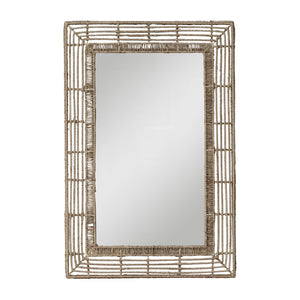 Beehive Jute Rectangular Mirror