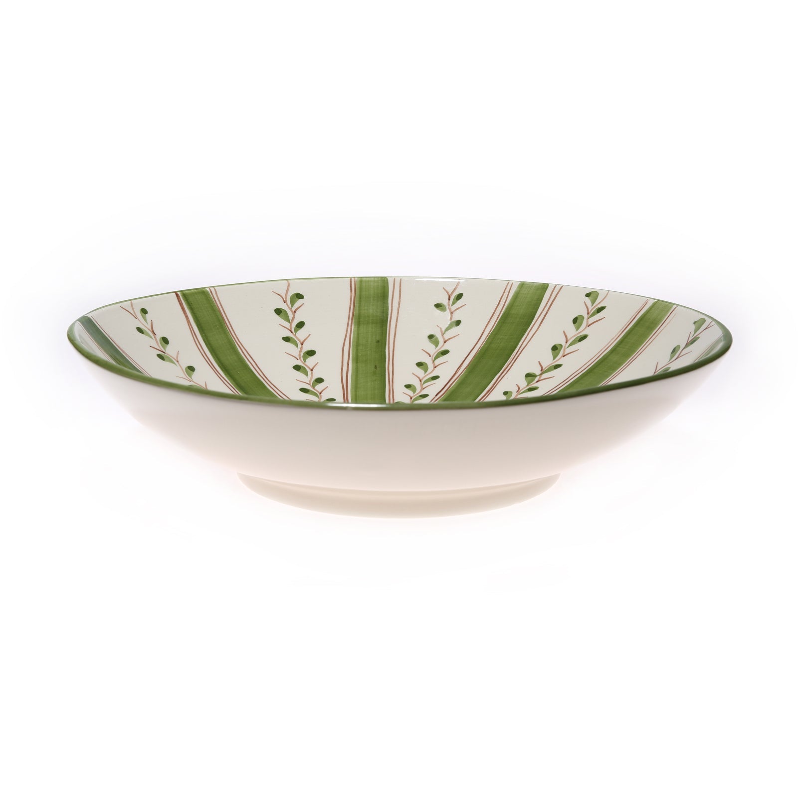 Olive Stripe Serving Bowl