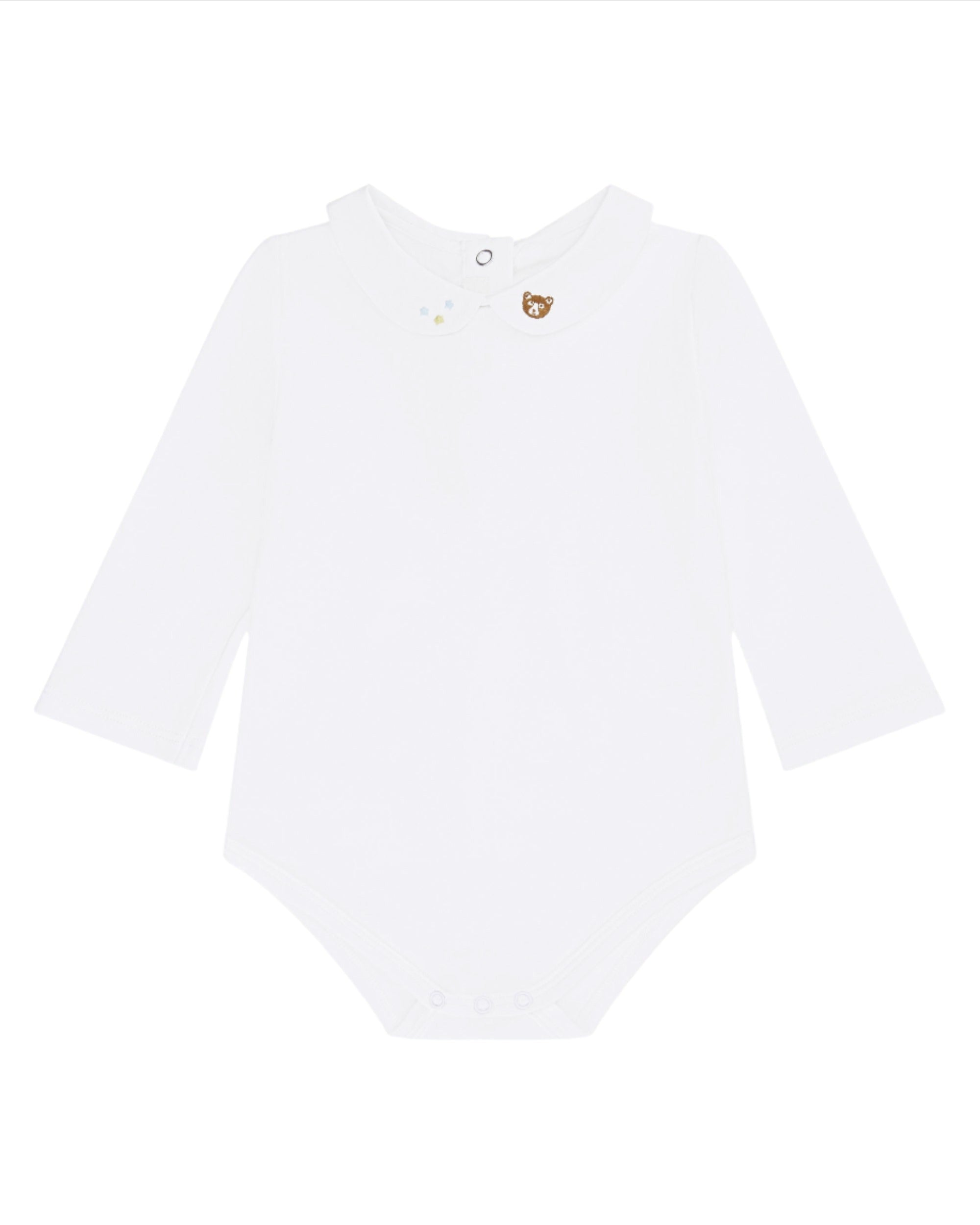 Little Bear Embroidered Collar Onesie