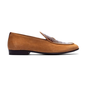 Men's Cognac Croc Milano Loafer