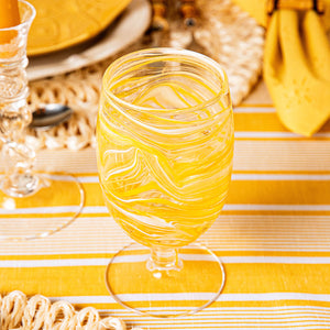 Puro Marbled Goblet in Yellow