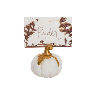 Forest Walk Pumpkin Place Card Holder in Gold, Set of 4
