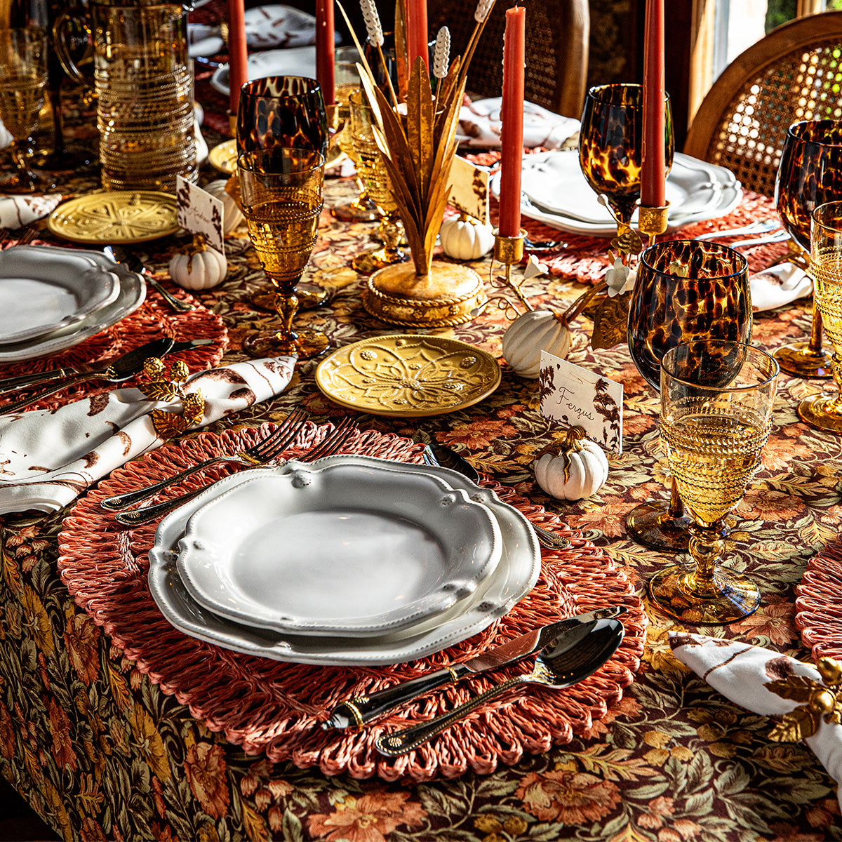 Forest Walk Pumpkin Place Card Holder in Gold, Set of 4