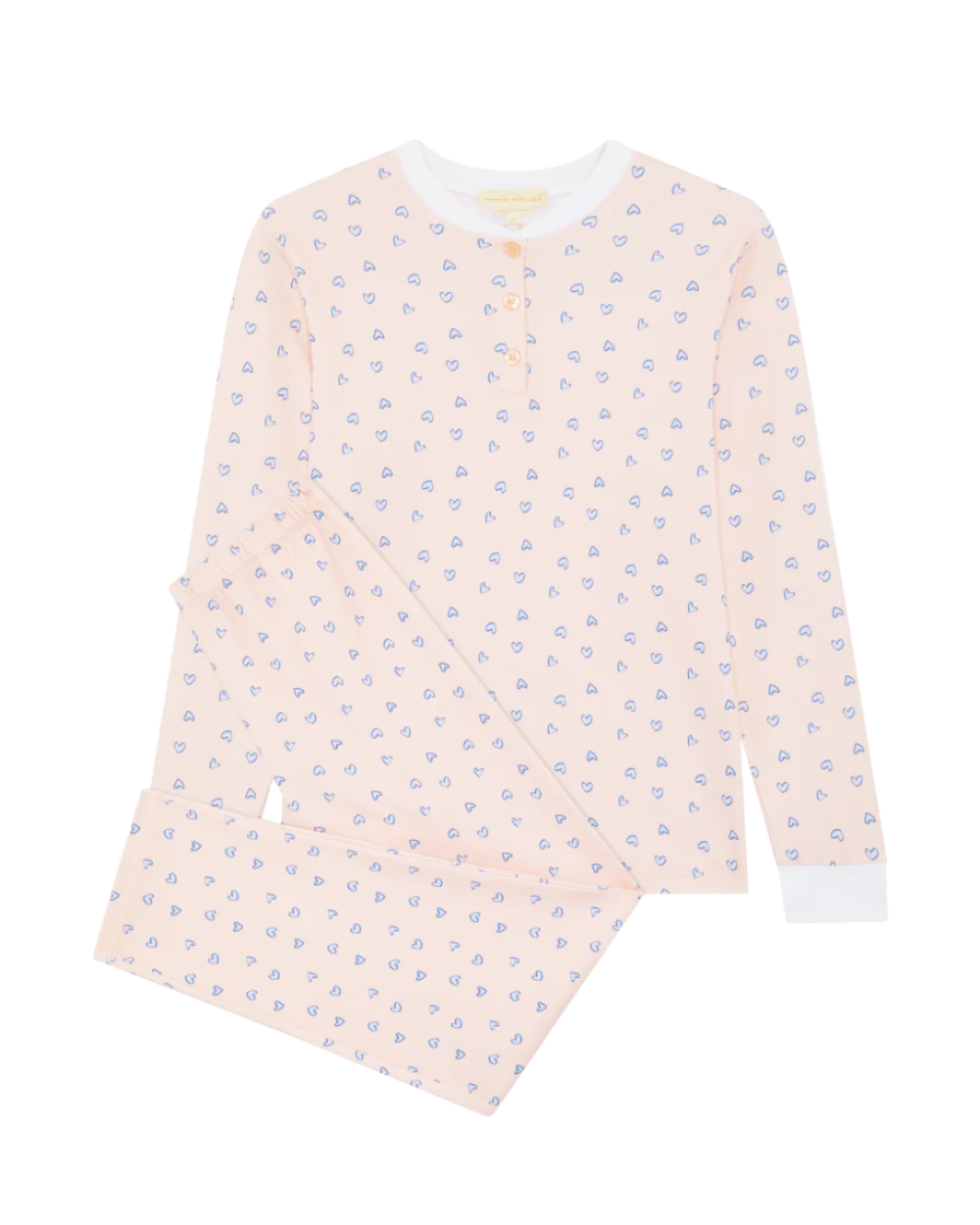 Women's Love Heart Pajamas in Pink