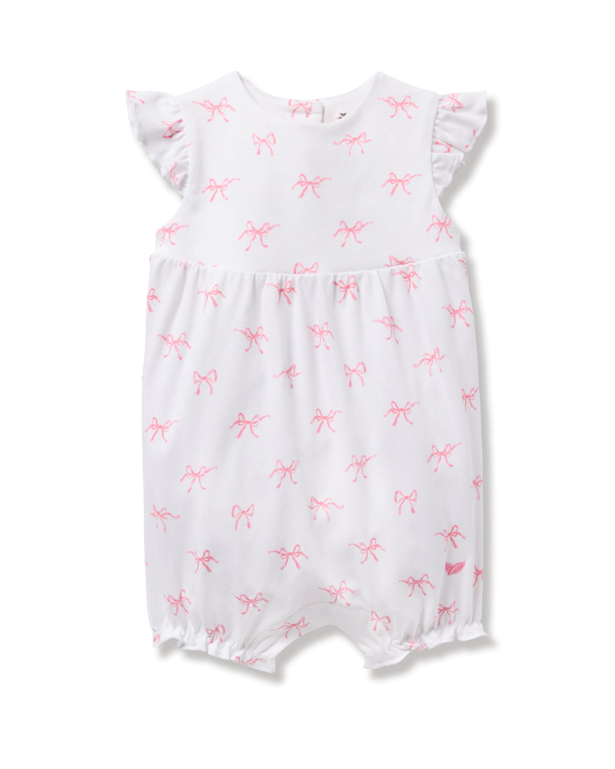 Baby Girl Pima Play Romper in Blushing Bows