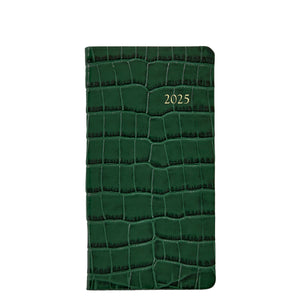 2025 6" Embossed Crocodile Leather Pocket Datebook