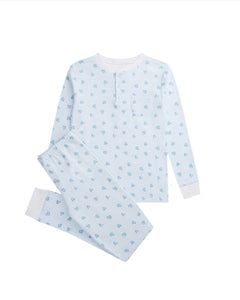 Love Heart Pajama in Child Blue