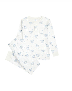 Bear Print Pajama in Child Blue