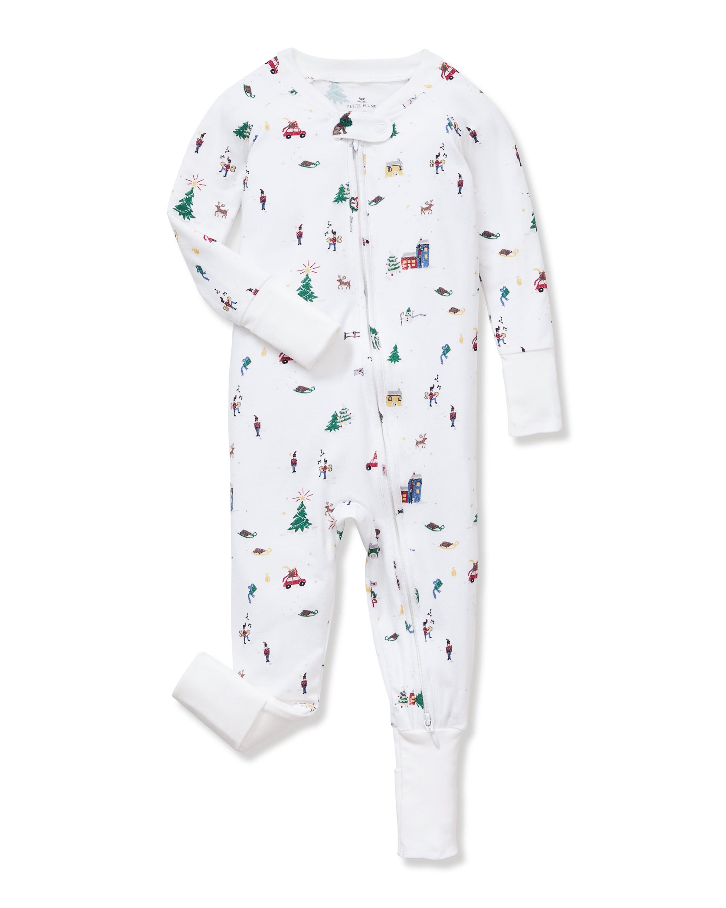 Baby’s Pima Peekaboo Romper in Holiday Town