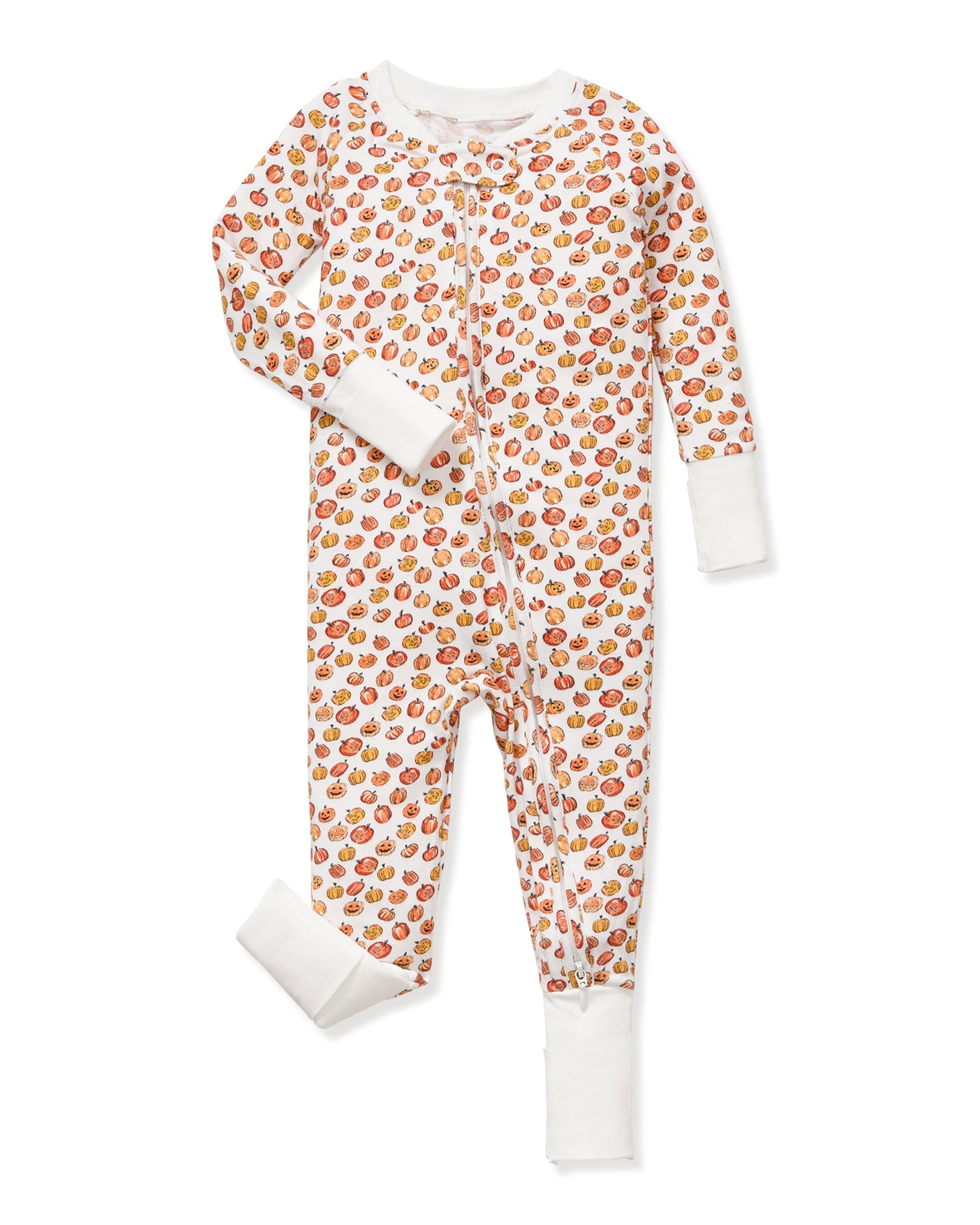 Baby’s Pima Peekaboo Romper in Pumpkin Patch