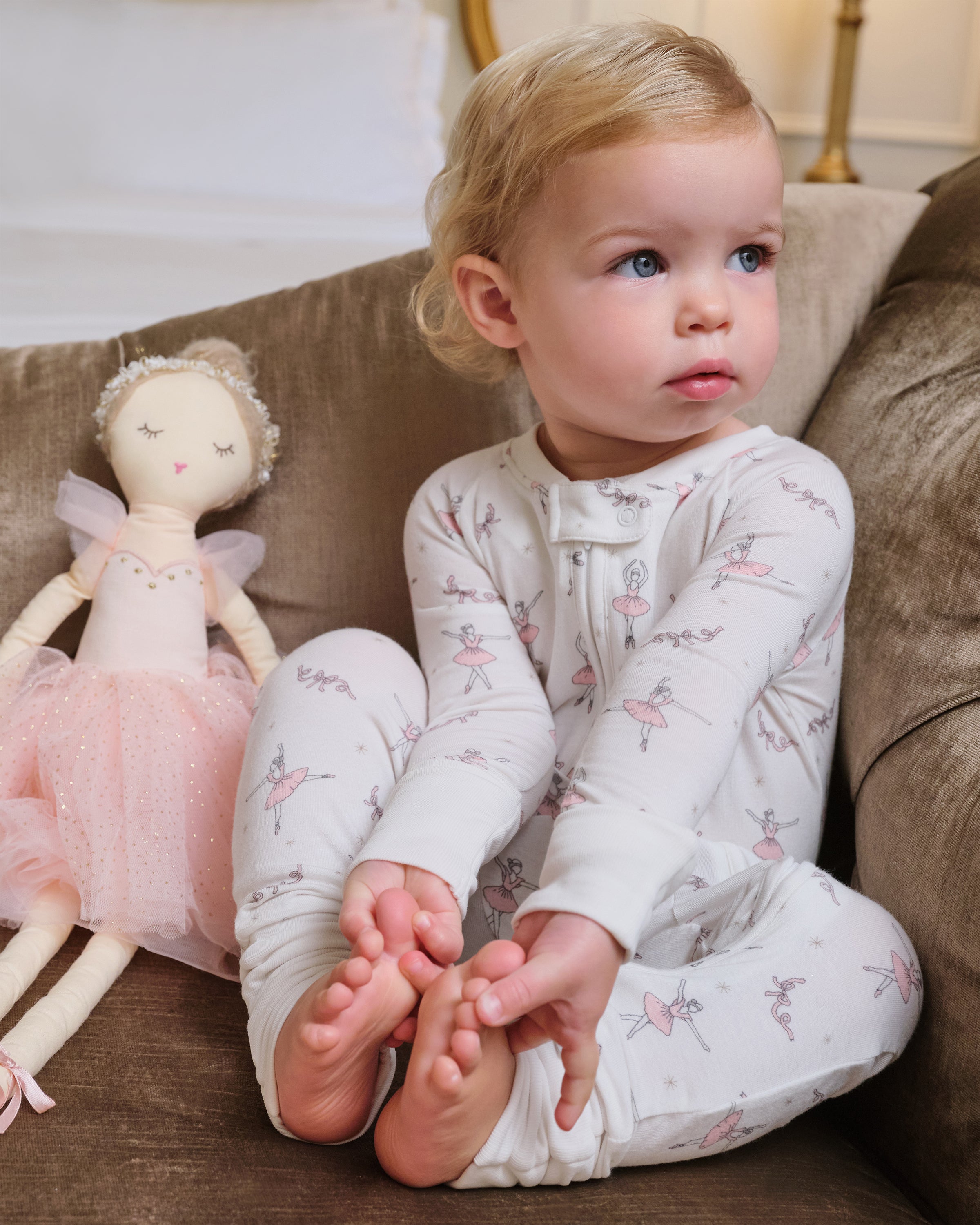 Baby’s Pima Peekaboo Romper in Sugar Plum Fairy