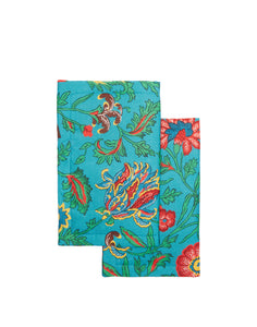 Placemats in Dragon Flower Turquoise, Set of 2